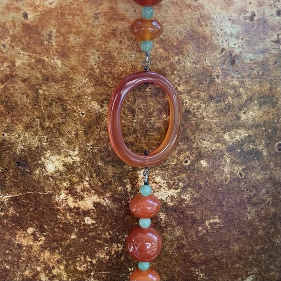 Jay King Necklace Sterling Silver, Carnelian Agate & Aventurine 40 Inches - Picture 6 of 13